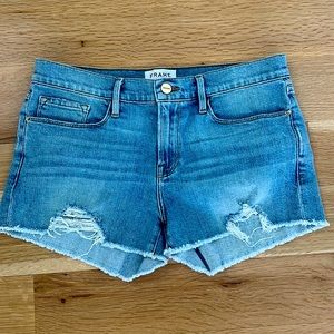Frame Le Cutoff shorts, distressed, great condition, with stretch.